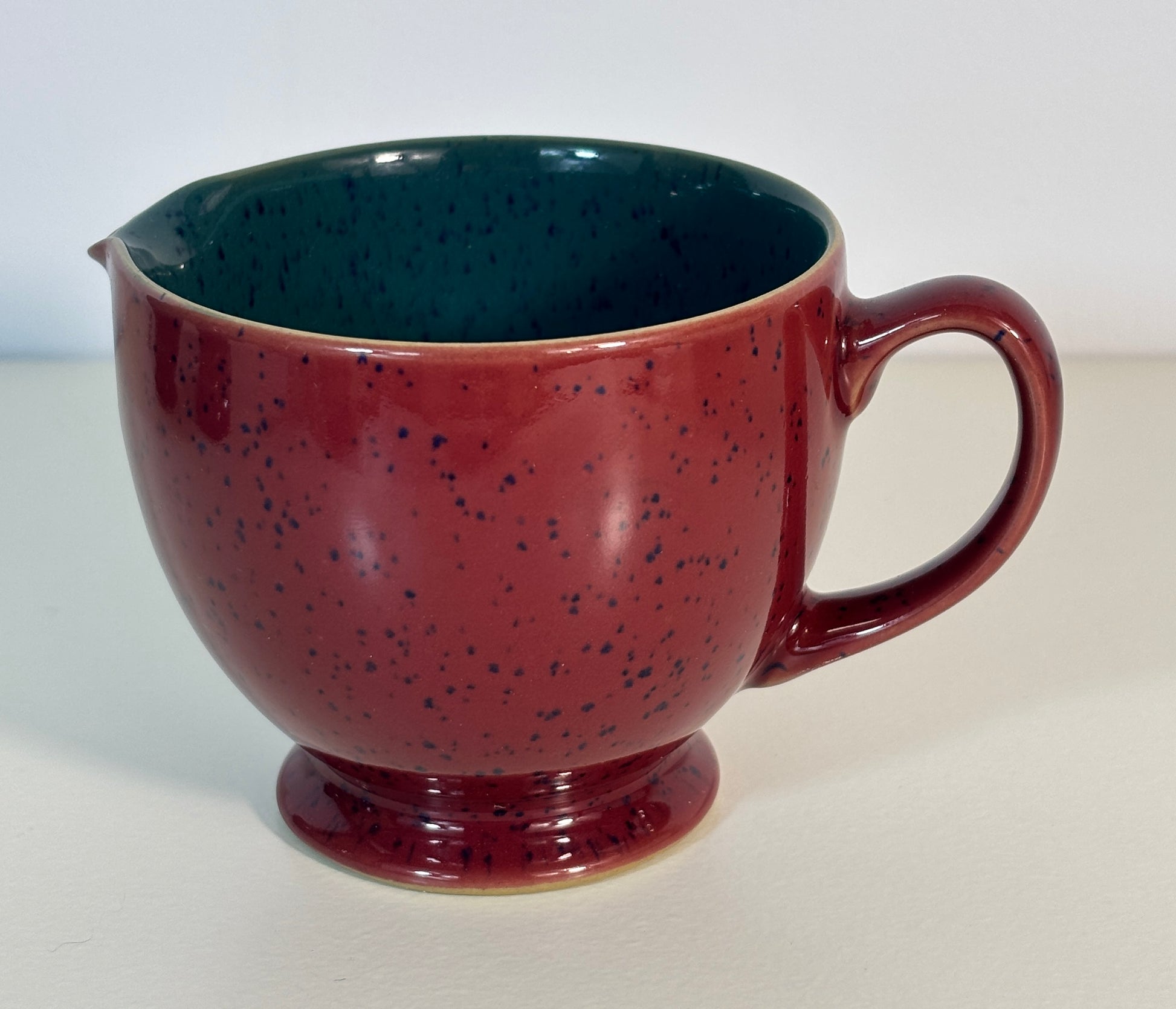 Denby Harlequin Red and Green Creamer