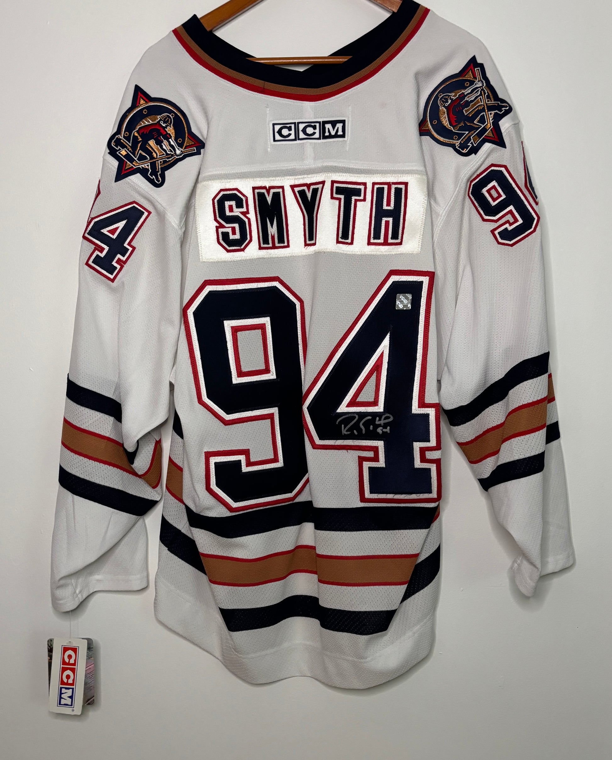 Hockey jersey with 'Smyth' and number '94' on a white background