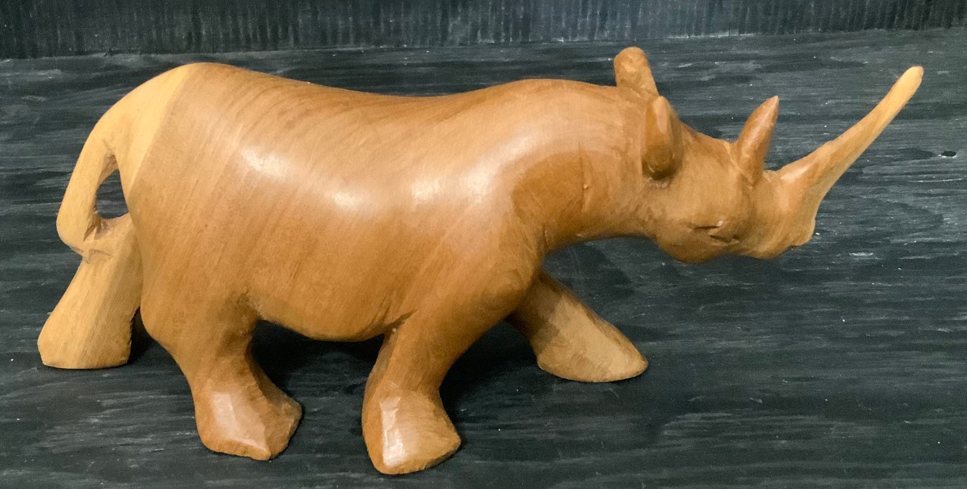 Hand Carved Wood Rhinoceros