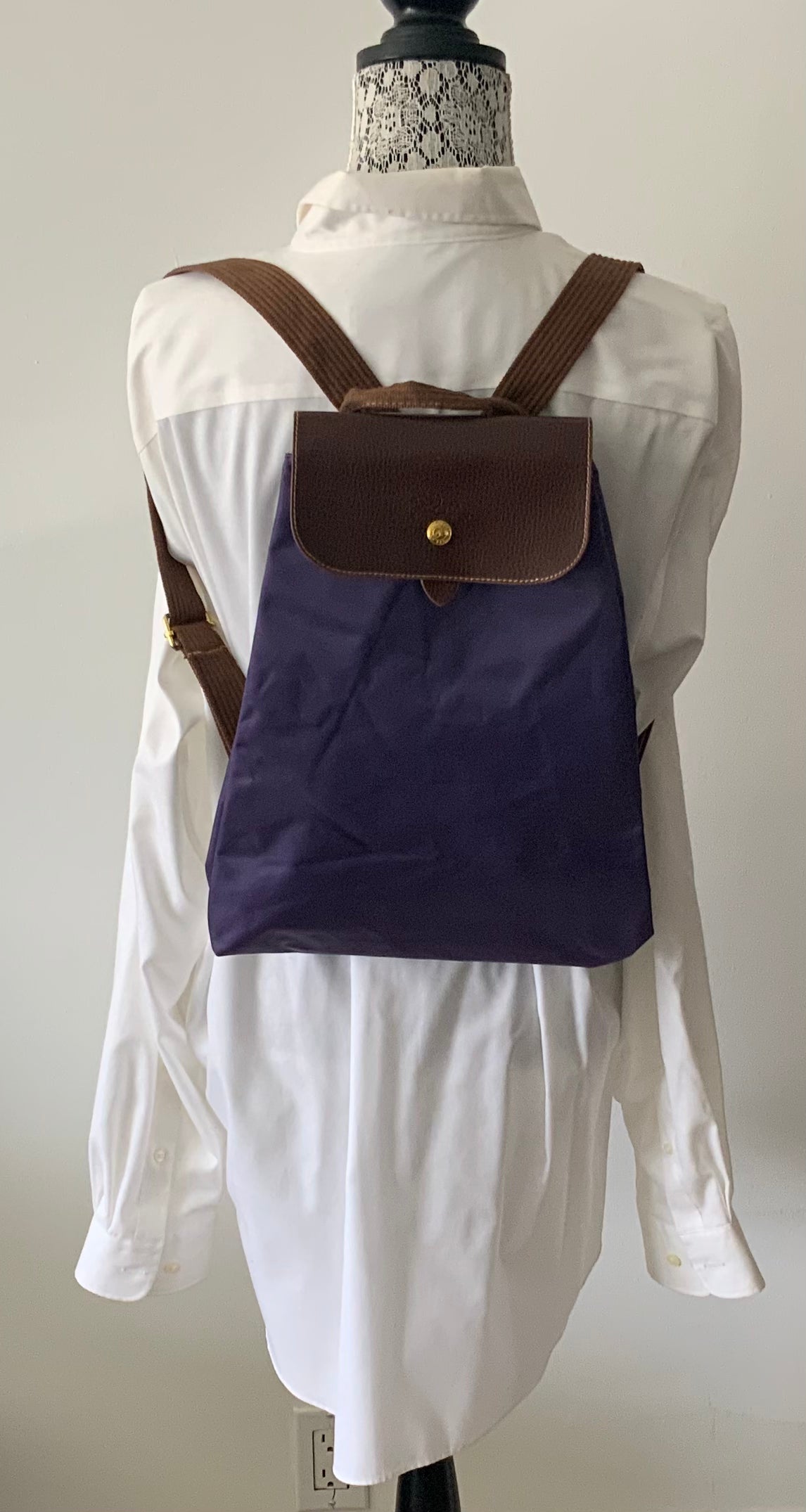 Longchamps Le Pliage Purple Backpack