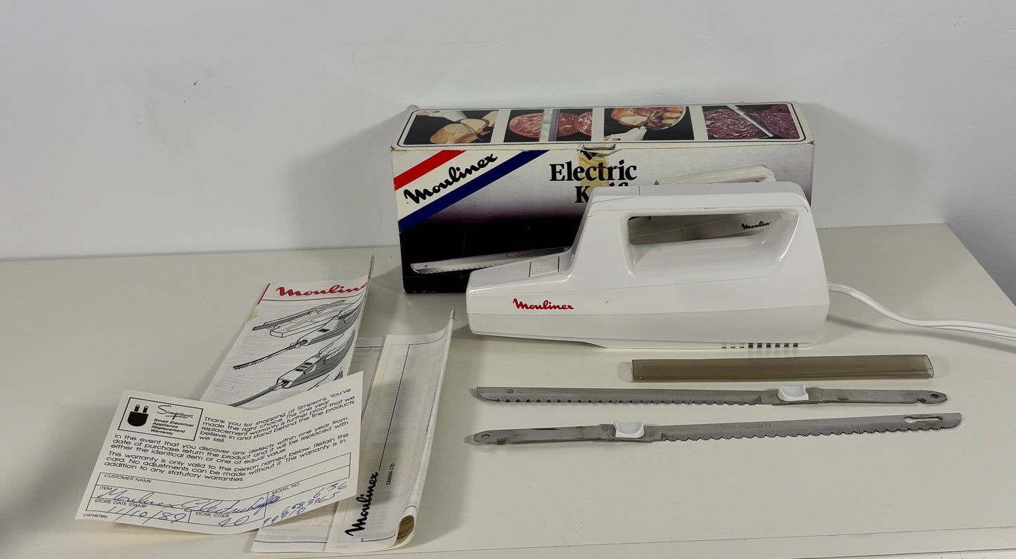 Vintage Moulinex France Electric Carving Knife Model 246
