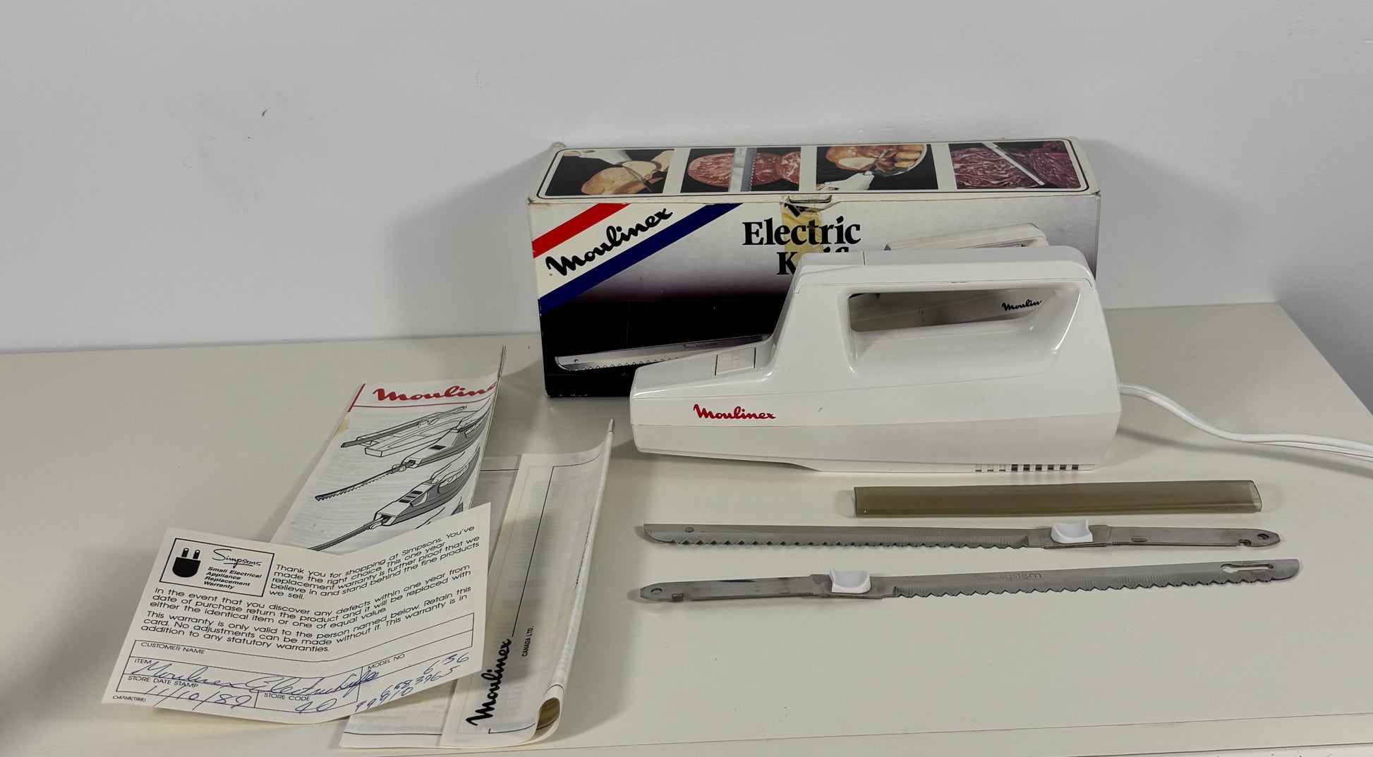 Vintage Moulinex France Electric Carving Knife Model 246