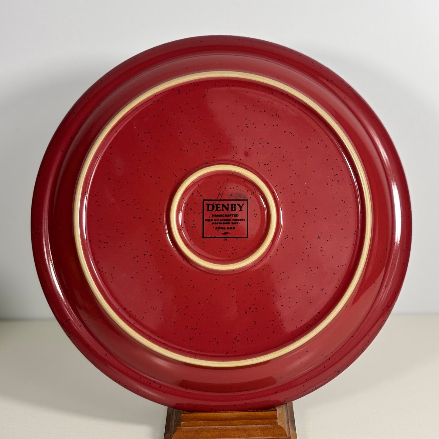 Denby Harlequin Blue and Red Dinner Plates