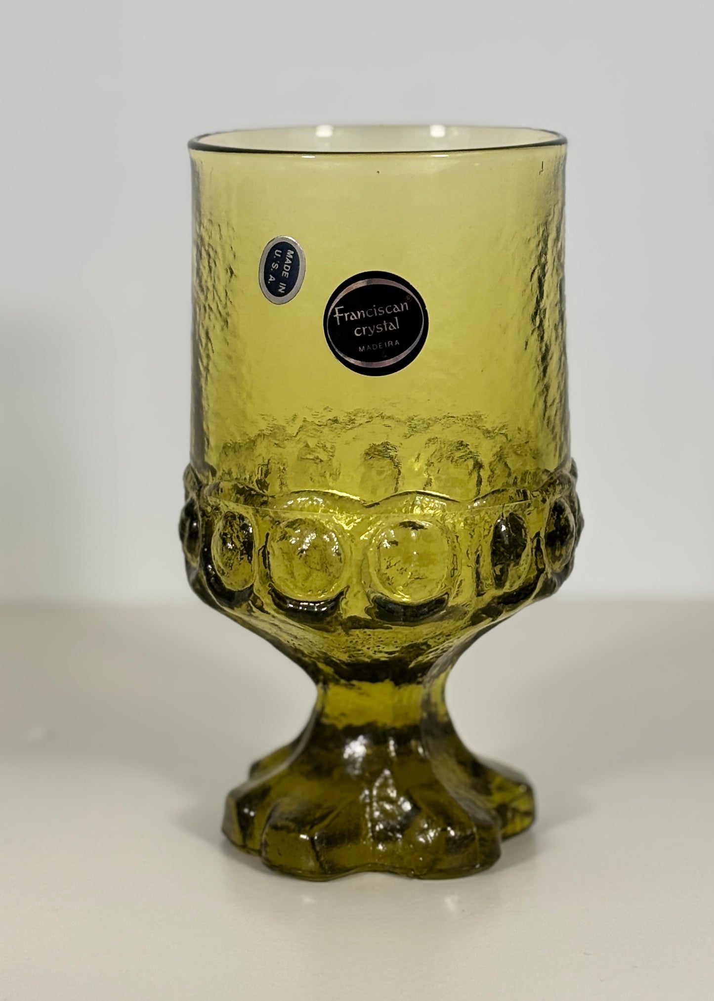 Tiffin Franciscan Madeira Citron Green Glass Goblet