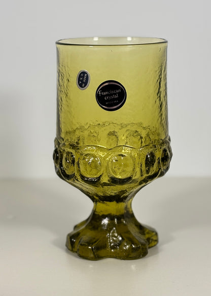 Tiffin Franciscan Madeira Citron Green Glass Goblet