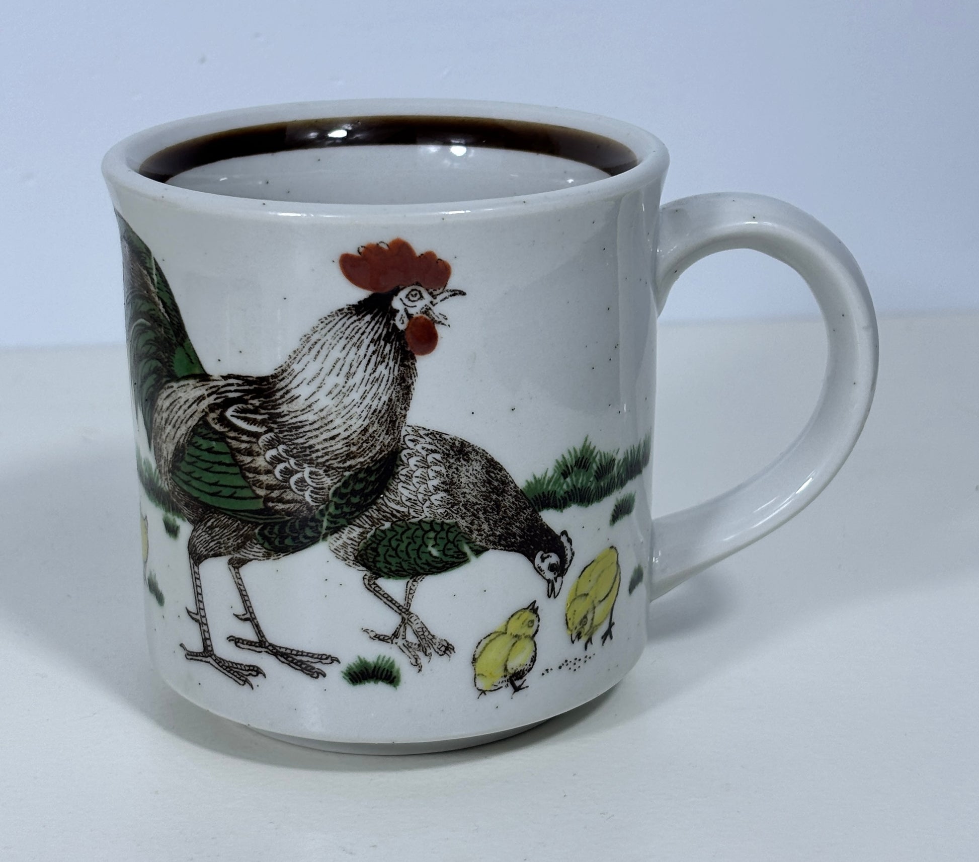 N.C. Cameron and Sons Rooster Hen and Chicks Mug