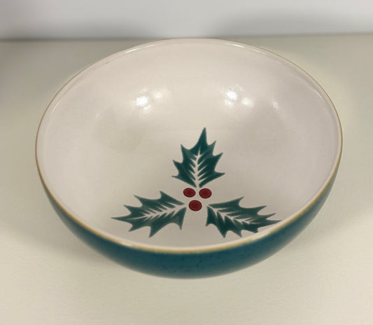 Denby Holly Green Christmas Soup Bowl