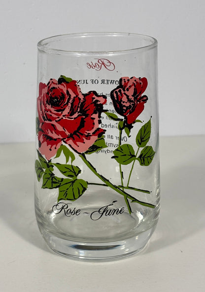 Dominion Glass June Rose Flower of the Month Glass Tumbler