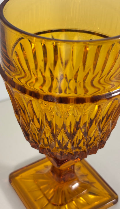 Indiana Glass Mount Vernon Amber Goblet