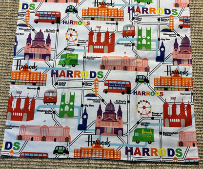 Harrods Map of London Landmarks Tea Towel