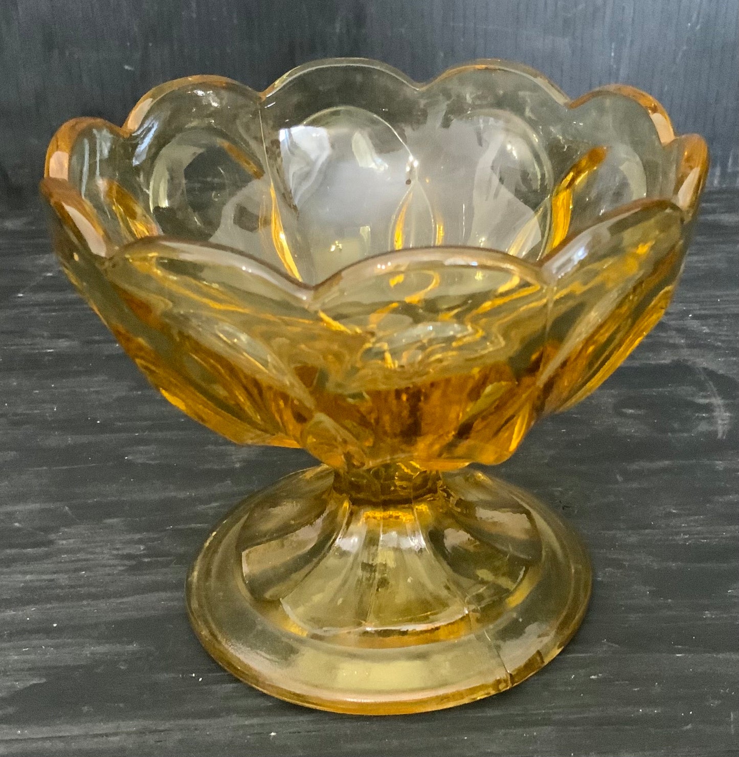 Vintage Anchor Hocking Yellow Sundae Glass