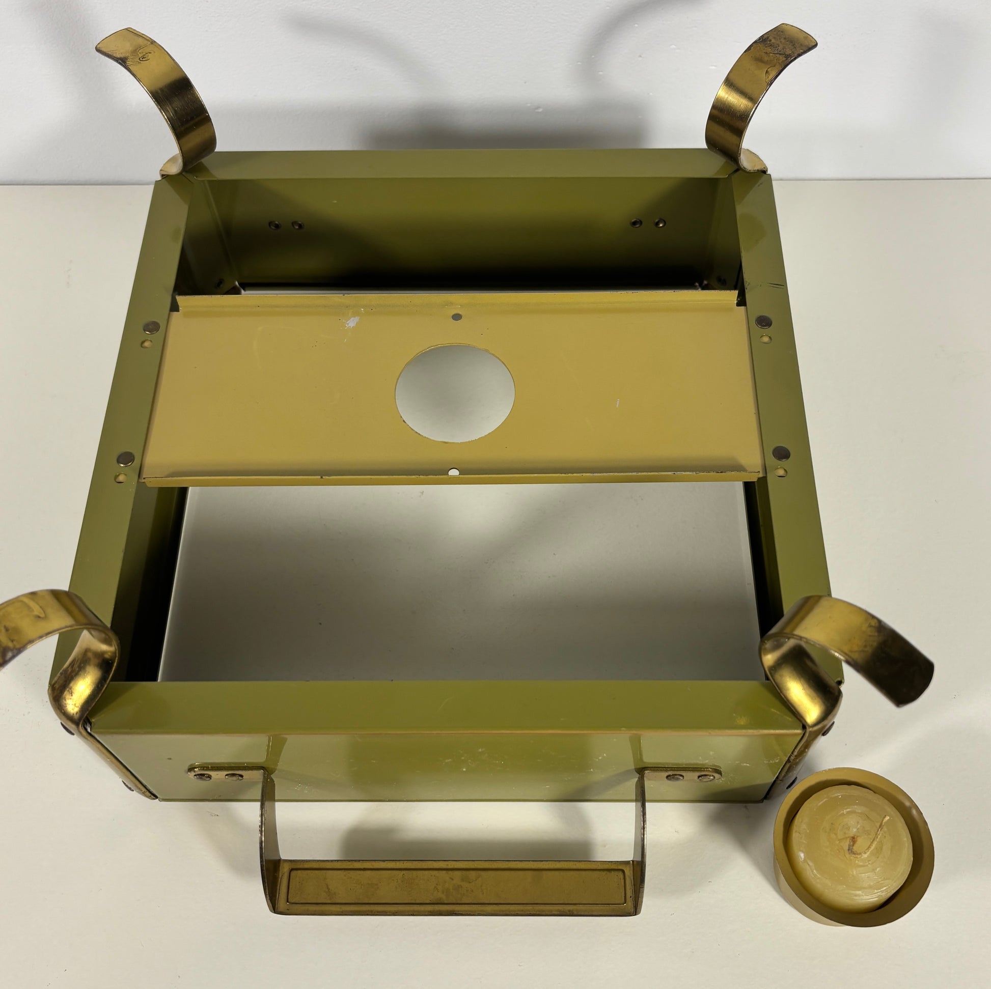 Anchor Hocking Fire King Vintage Green Chafing Dish and Cake Dish