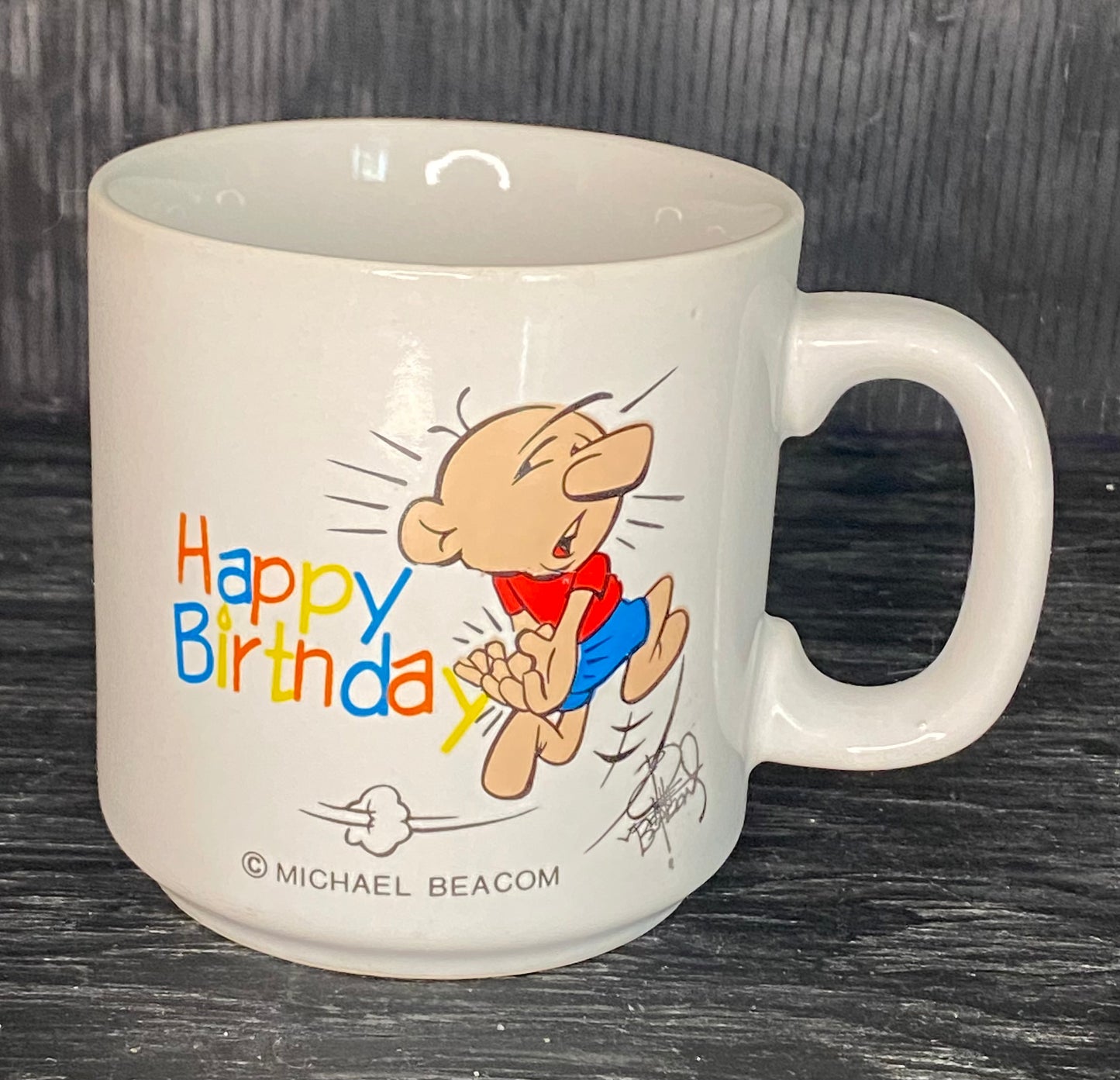 Michael Beacom Vintage Happy Birthday Mug