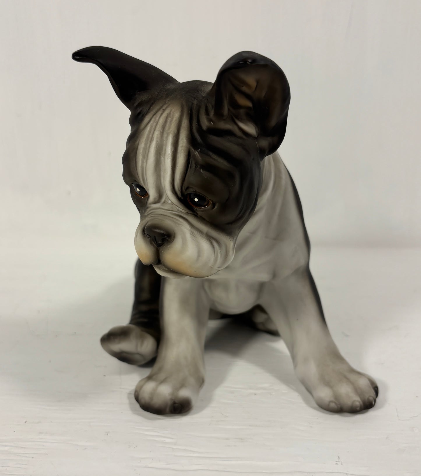 Sitting Boston Terrier Puppy Statuette