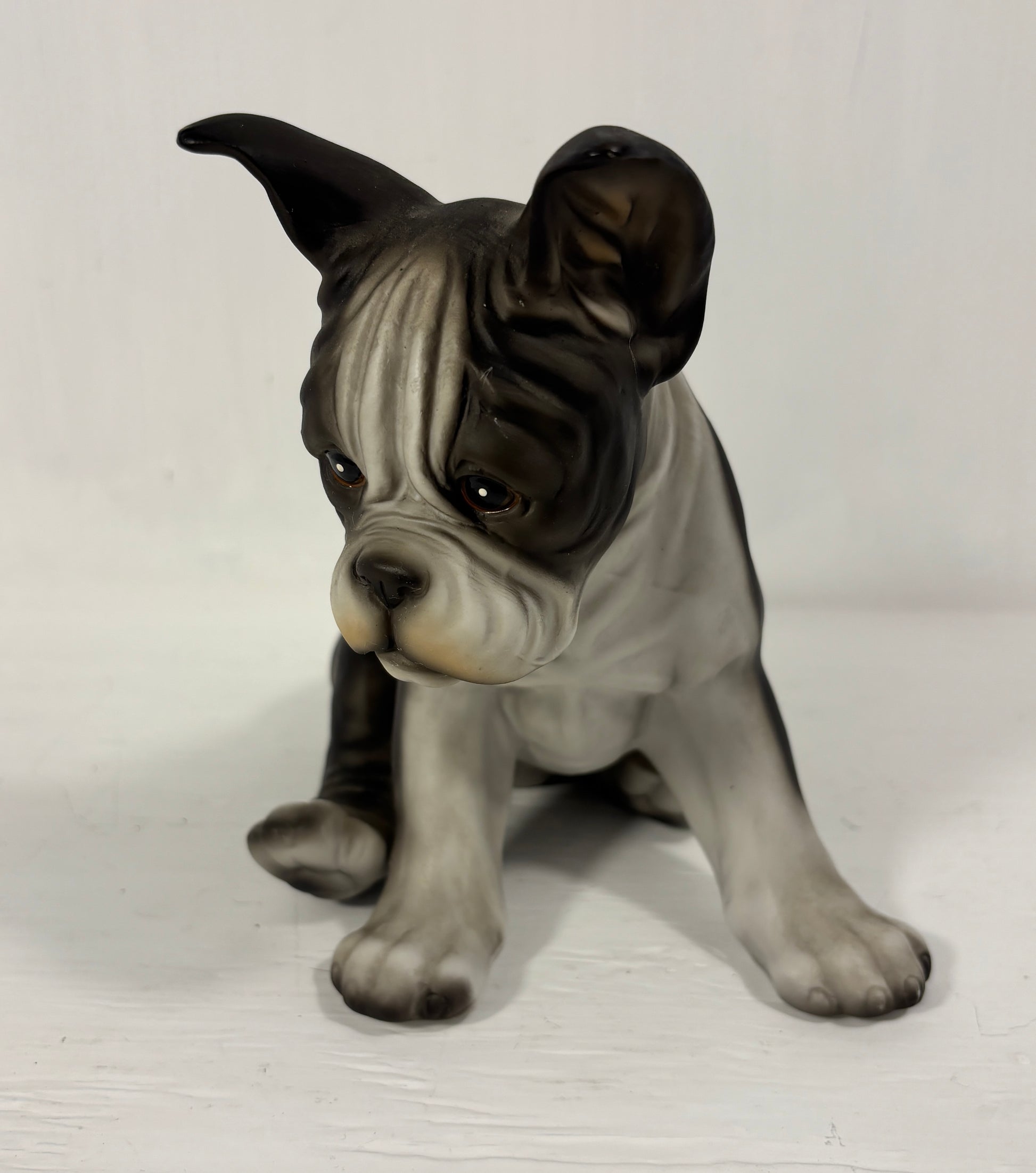 Sitting Boston Terrier Puppy Statuette