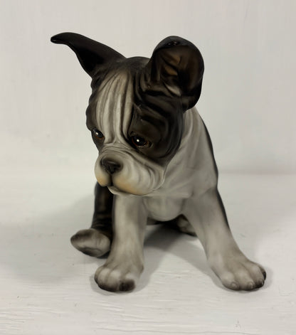 Sitting Boston Terrier Puppy Statuette