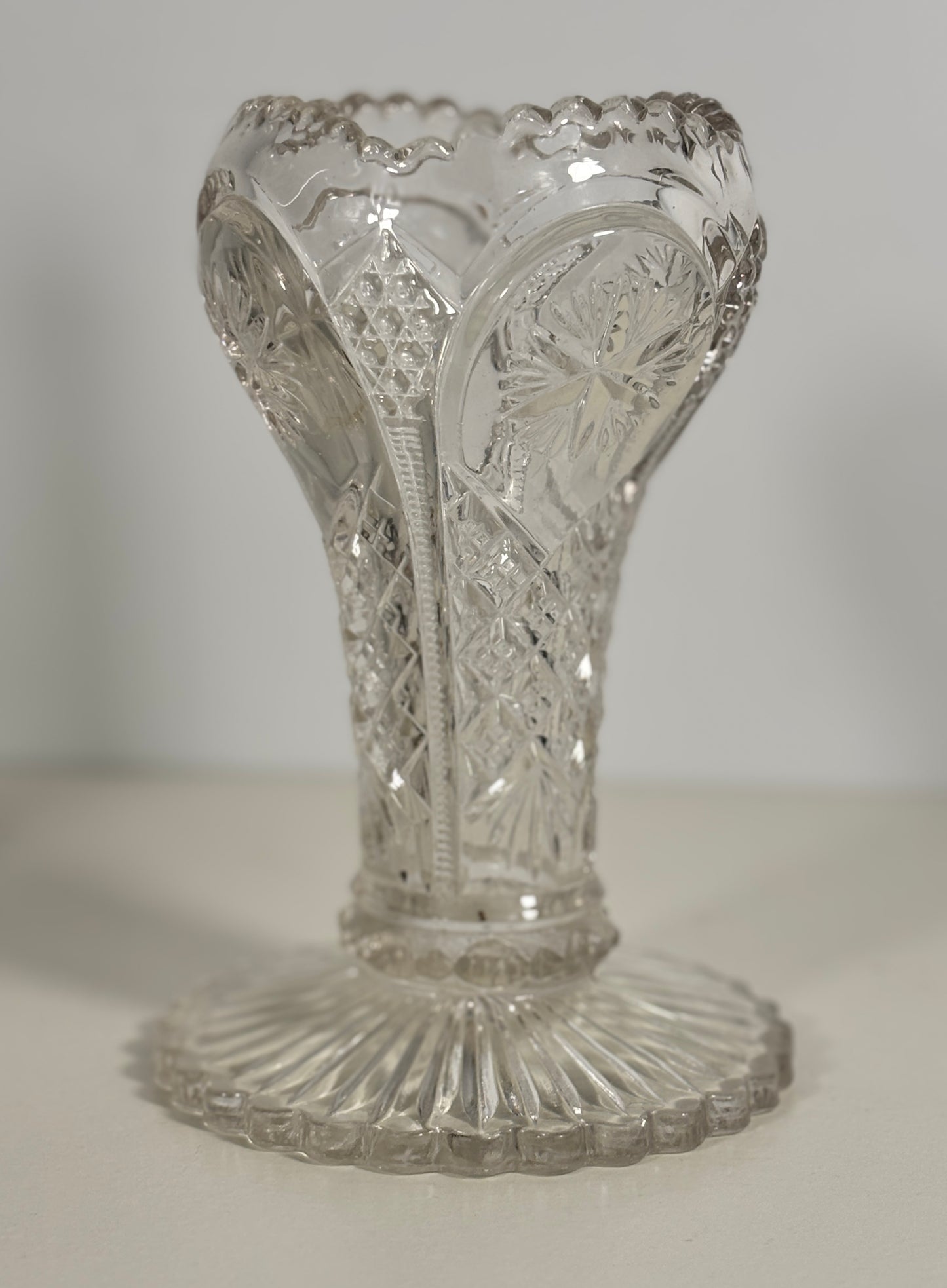 Indiana Glass Nutcut Glass Trumpet Vase
