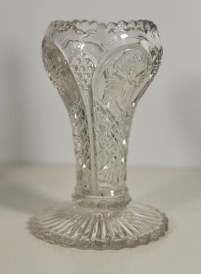 Indiana Glass Nutcut Glass Trumpet Vase