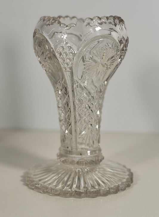 Indiana Glass Nutcut Glass Trumpet Vase