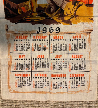 1969 Calendar Psalm 23 Decorative Wall Hanging