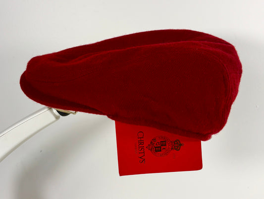 Christys London Red Wool Flat Cap