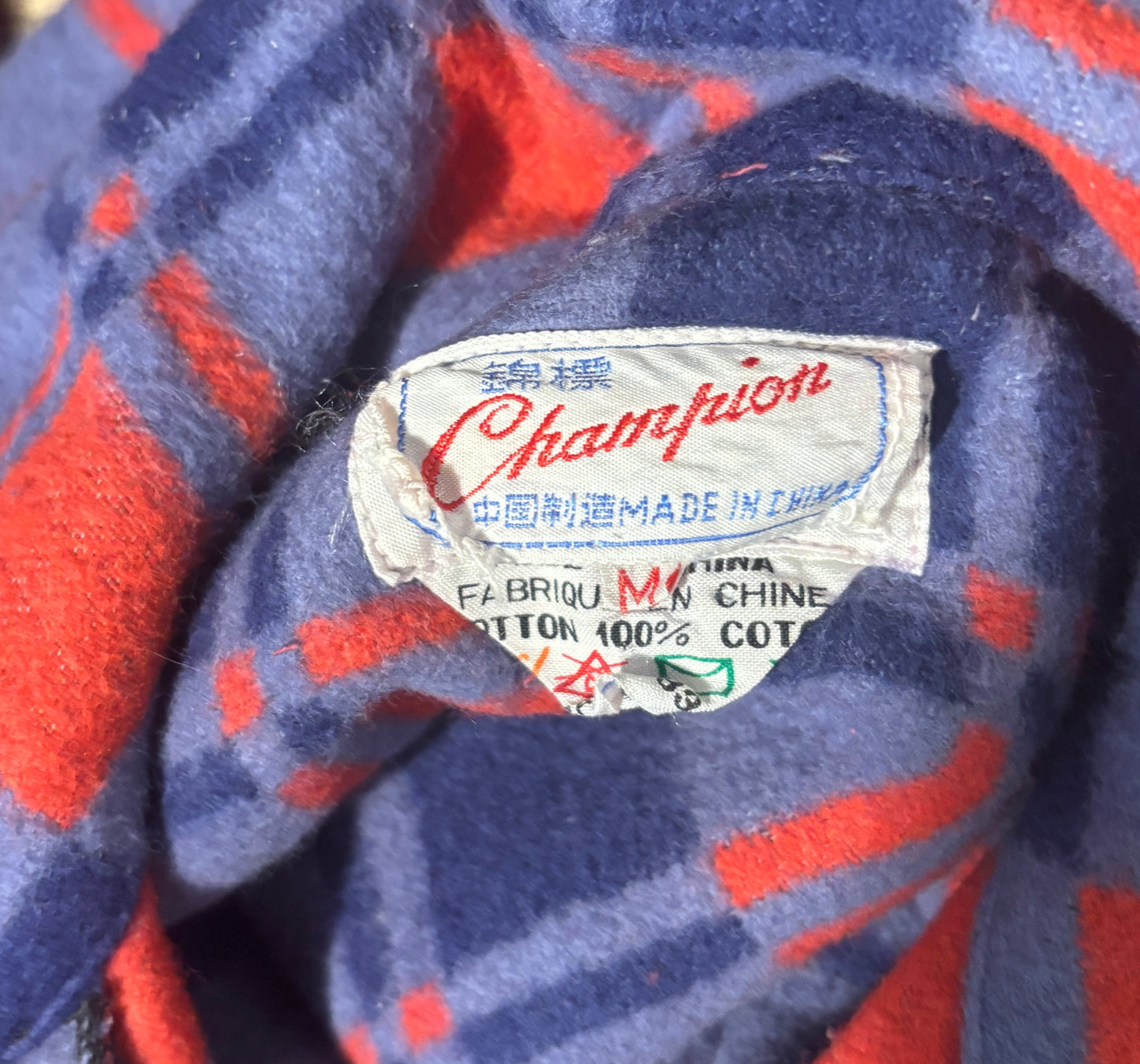 Vintage Champion Blue Red Flannel Lumberjack Shirt 