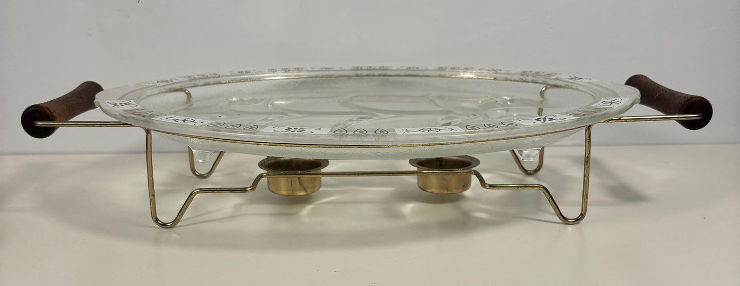 Inland Glass Carving Platter with Warming Caddy