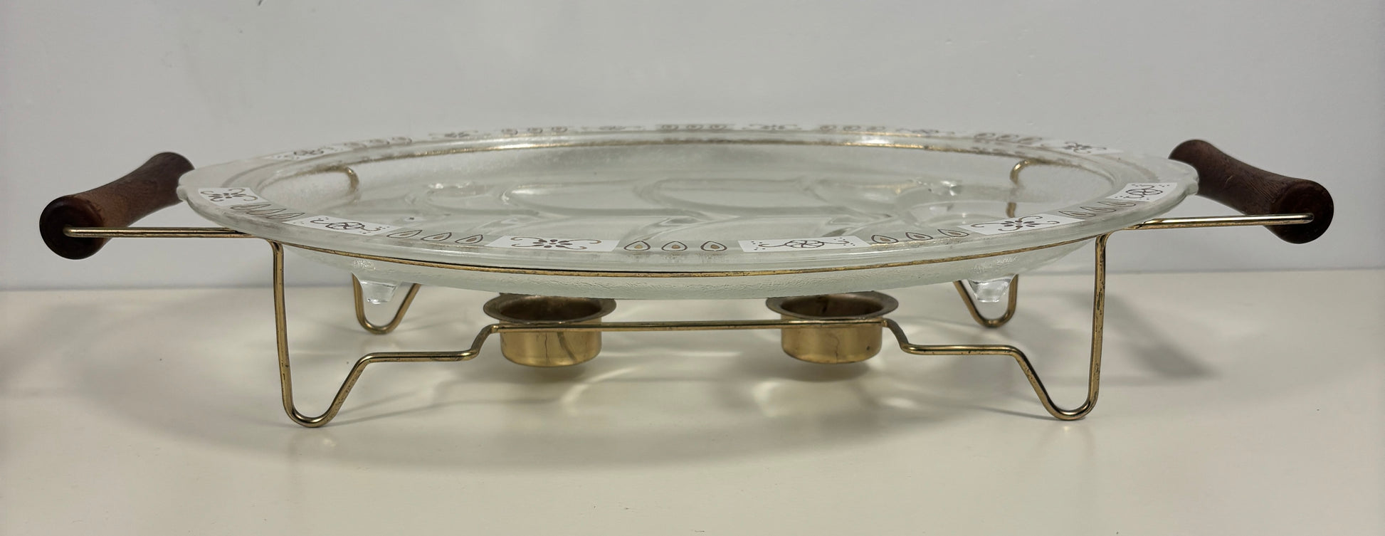 Inland Glass Carving Platter with Warming Caddy