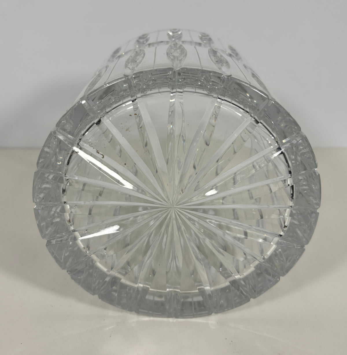 Hungarian Cylindrical Cut Vintage Crystal Cookie Jar