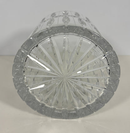 Hungarian Cylindrical Cut Vintage Crystal Cookie Jar