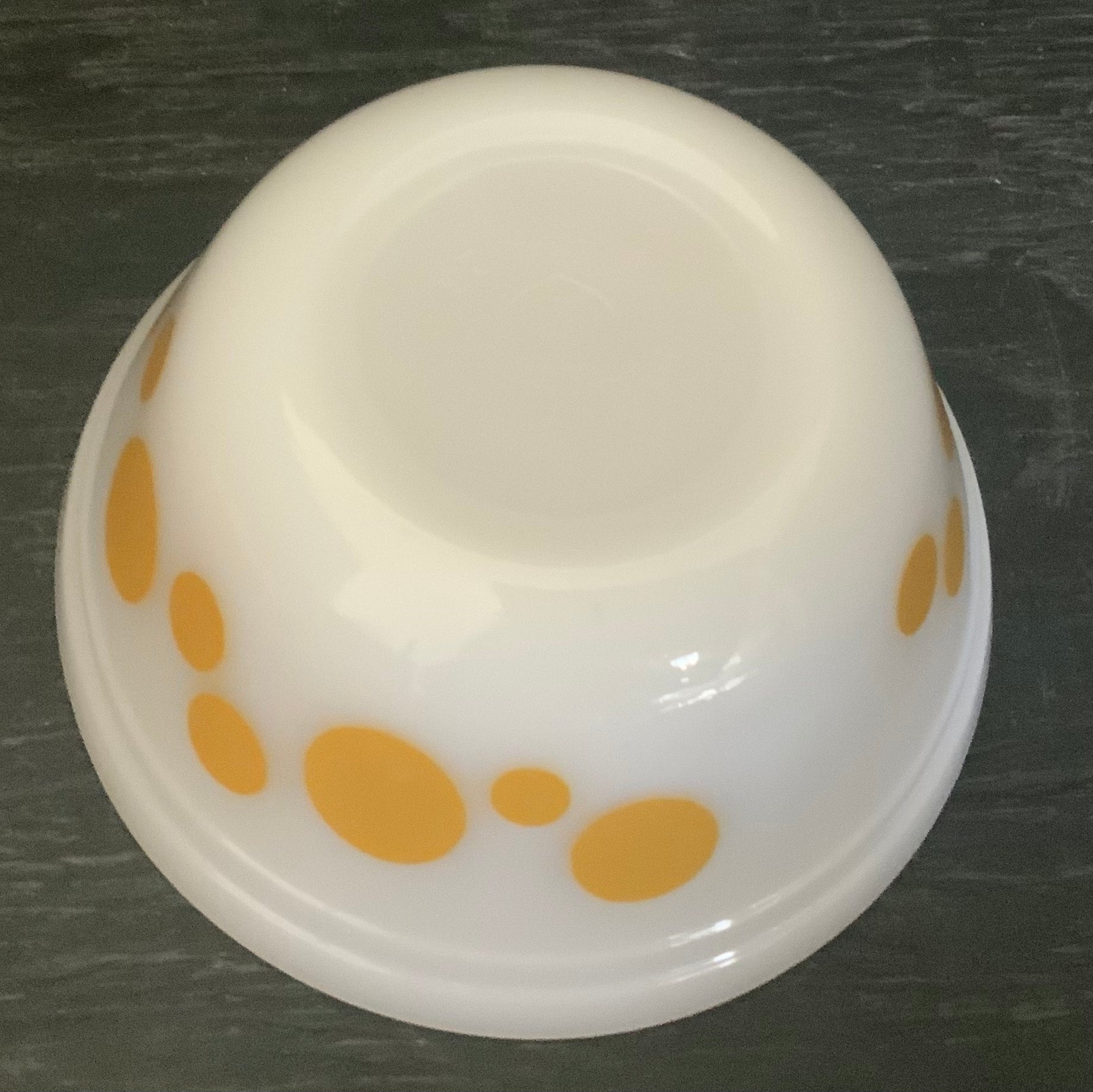 Federal Glass Yellow Gold Polka Dot Mixing Bowl