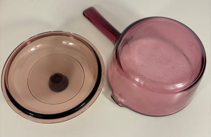 Cranberry Corning Visions Saucepan