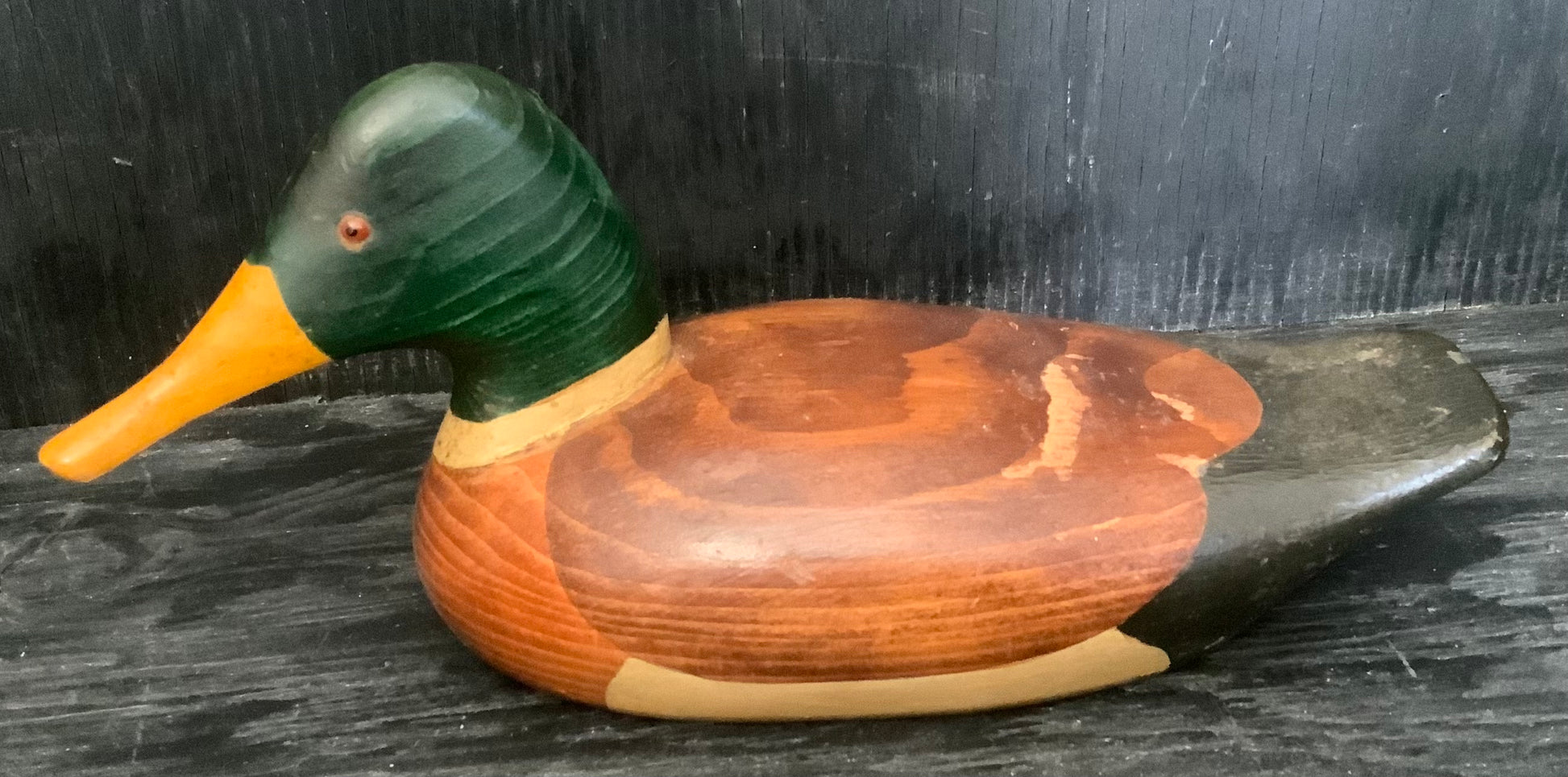 Jim Harkness Hand Carved Vintage Wood Duck