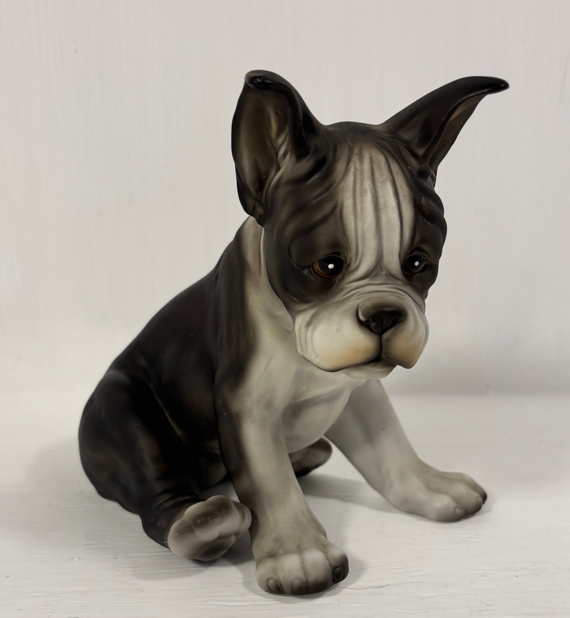 Made in Japan Sitting Boston Terrier Puppy Statuette