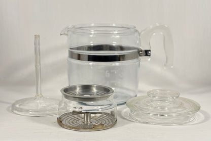 Vintage Pyrex Flameware 7756 6 Cup Glass Coffee Pot