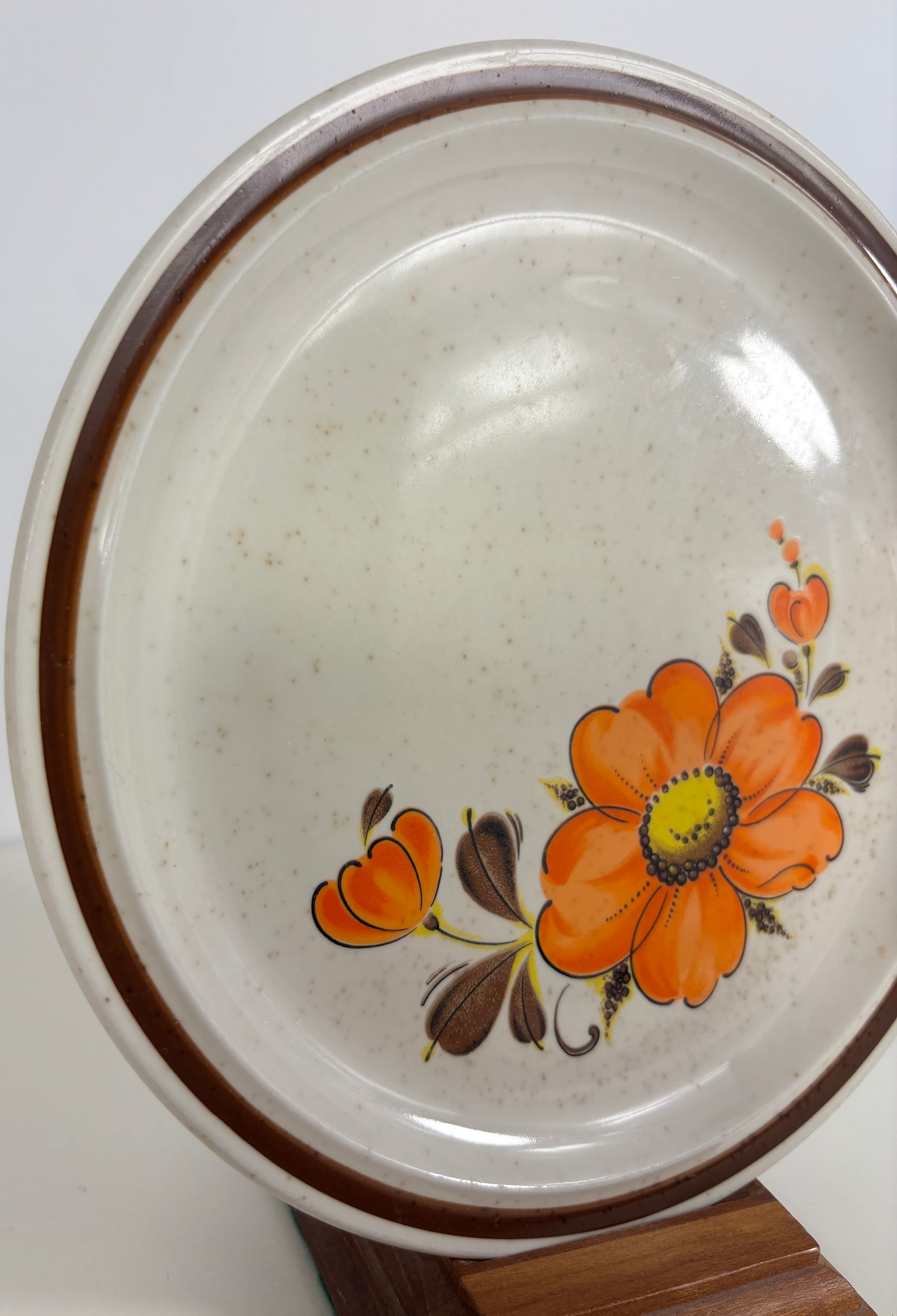 Valencia Japan Orange Floral Stoneware Salad Plate