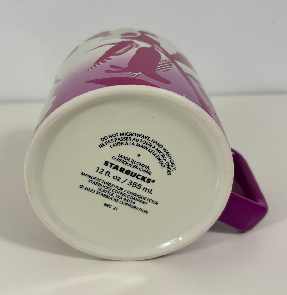 Starbucks Purple Fuchsia Floral Coffee Mug