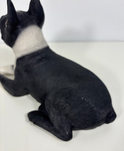 Sandicast Sandra Brue Lying Boston Terrier Figurine
