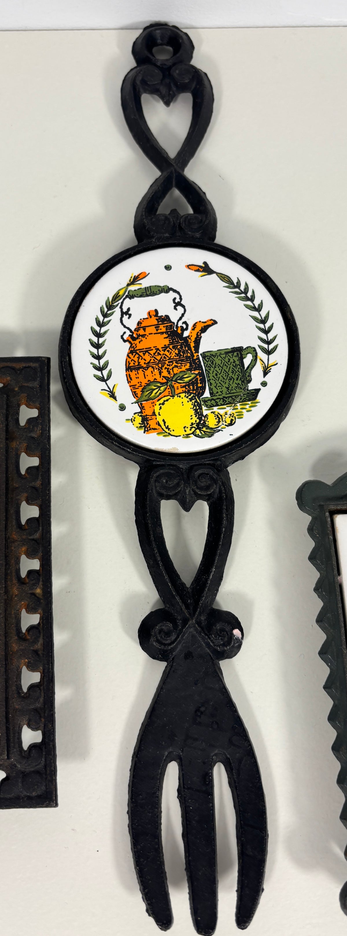 Cast Iron and Tile Vintage Trivet
