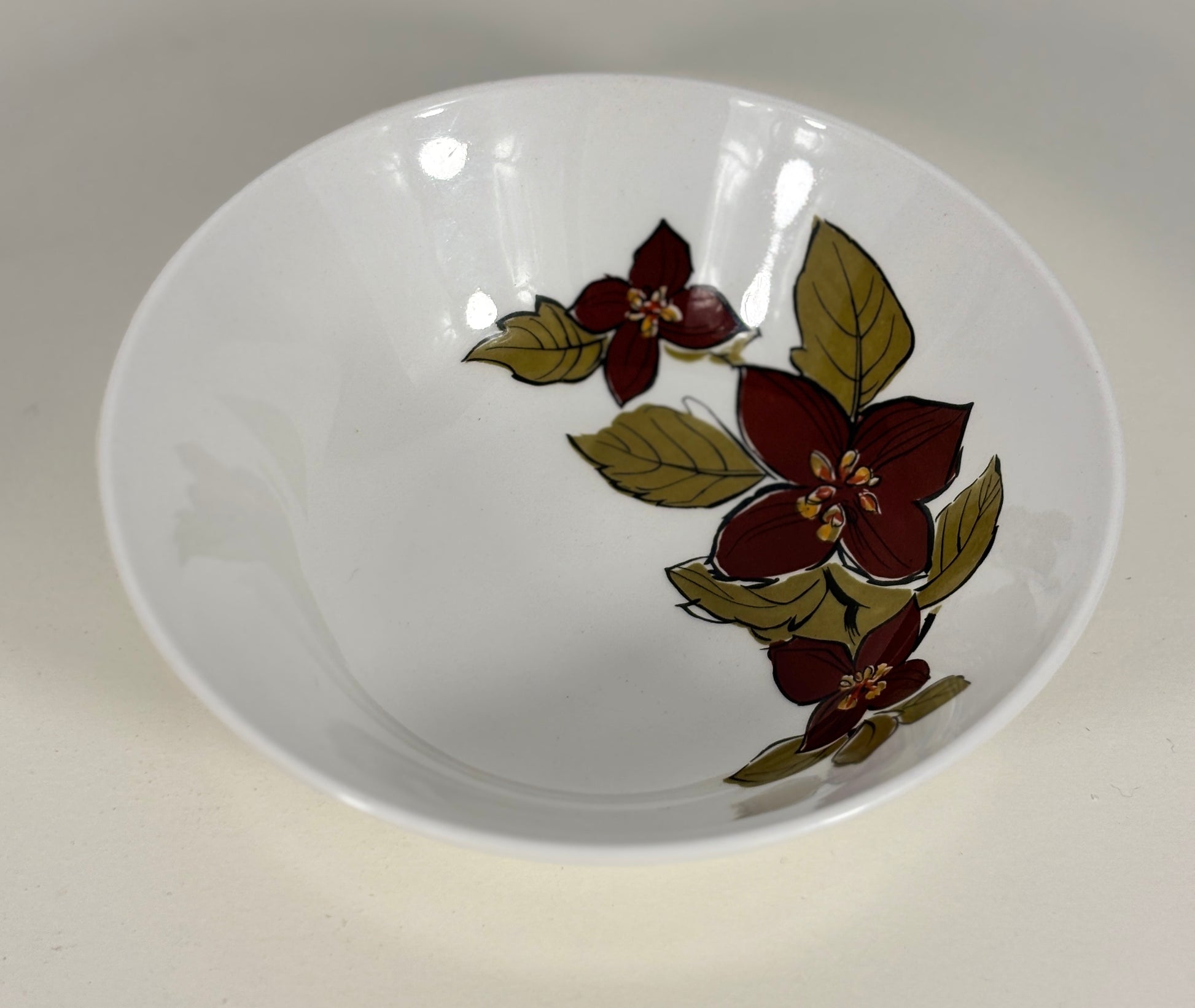 Johnson Brothers Maroon Poinsettias Soup Bowl