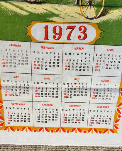 1973 Central Park in 1889 Calendar Cotton Tea Towel