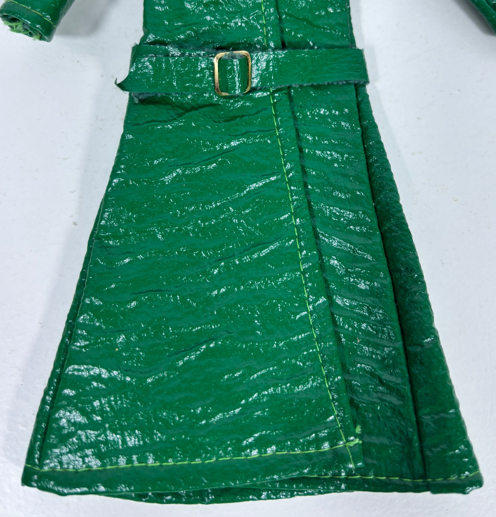 Vintage Barbie Green Pleather Coat with Belt