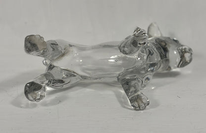 Flint Glass French Bulldog Figural Candy Dish