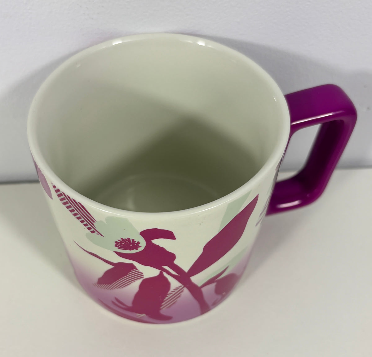 Starbucks Purple Fuchsia Floral Coffee Mug