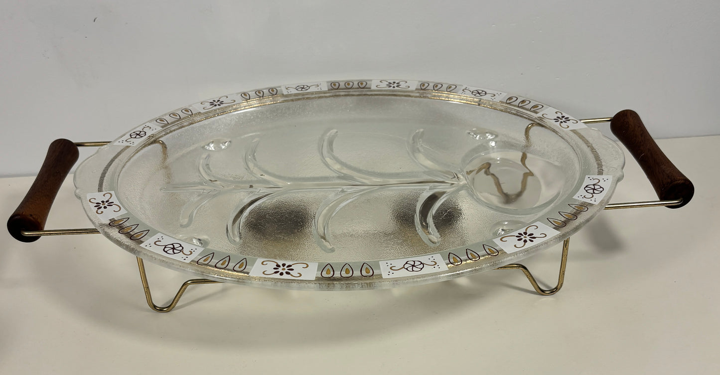 Inland Glass Carving Platter with Warming Caddy