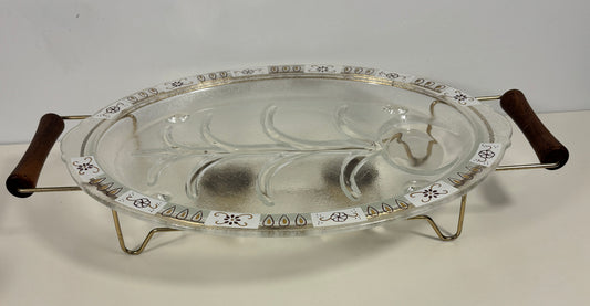 Inland Glass Carving Platter with Warming Caddy