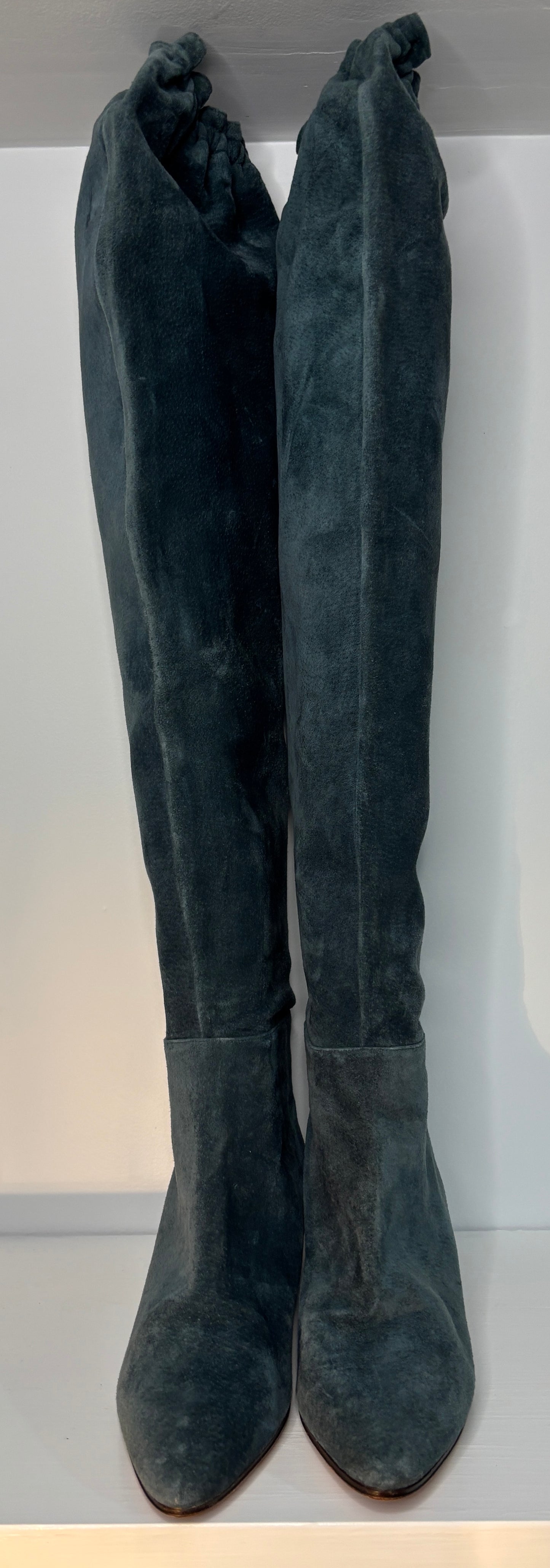 Green Suede Women’s Knee High Boots