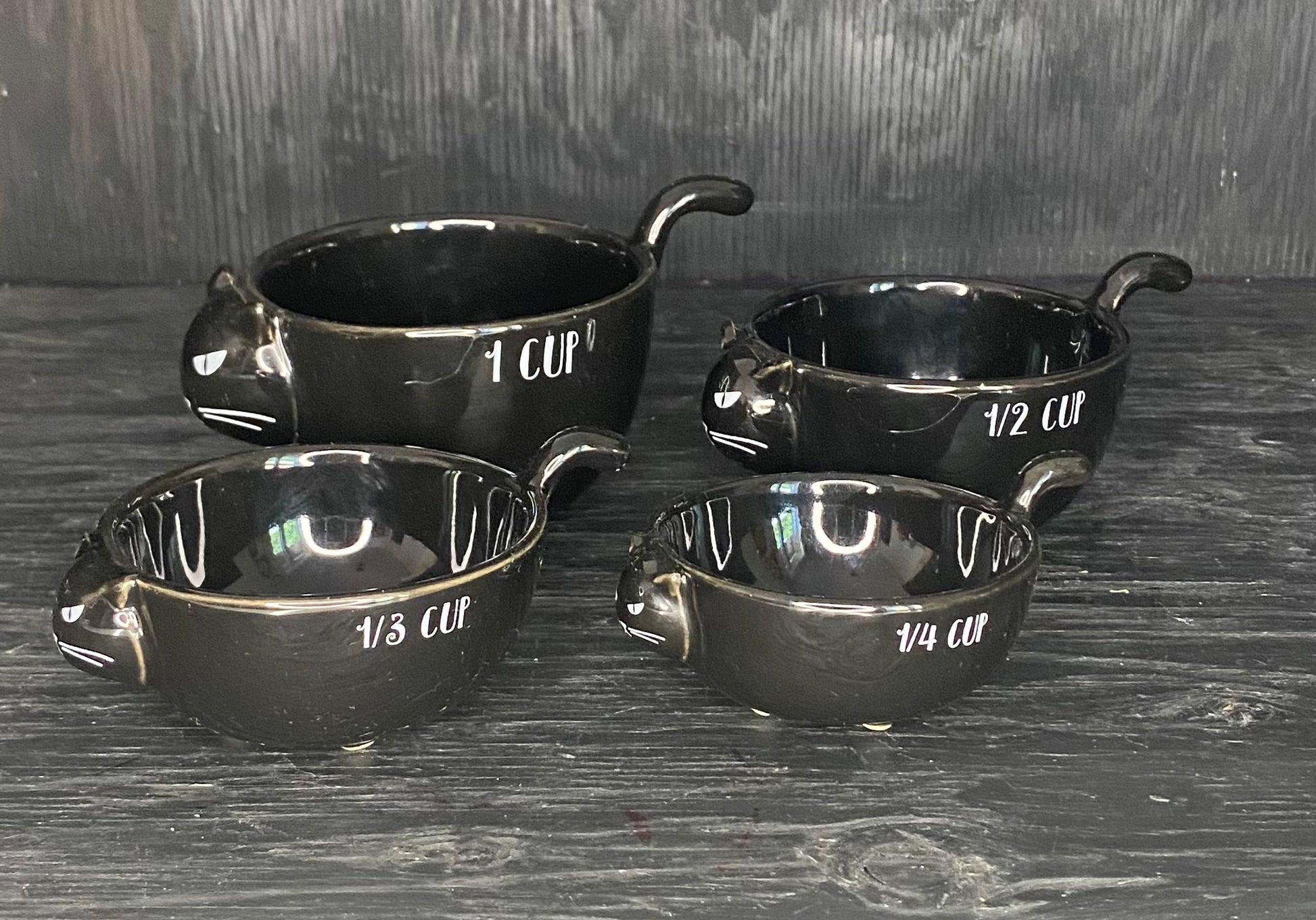 Black Cat Ceramic Measuring Cups