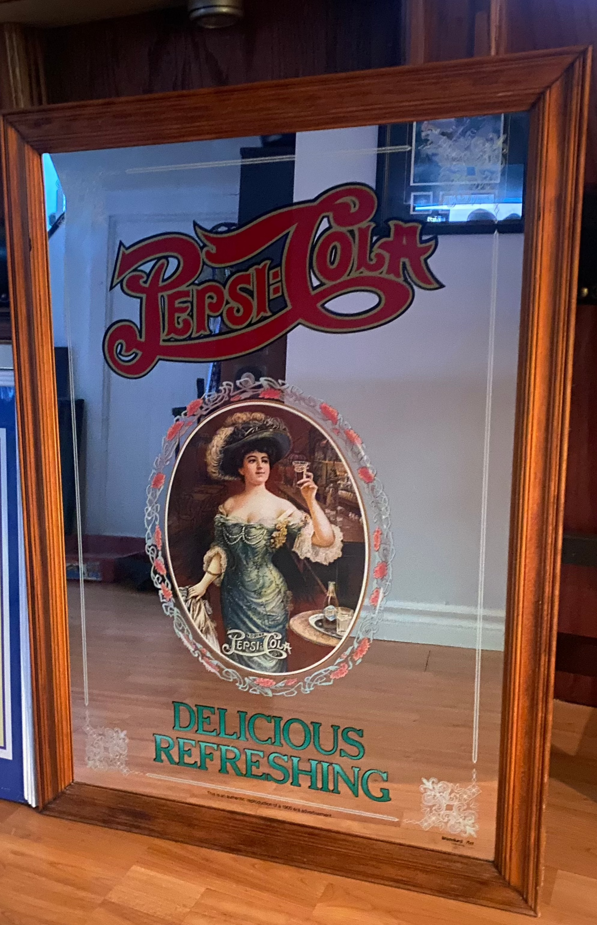 Vintage Pepsi Cola Advertising Mirror