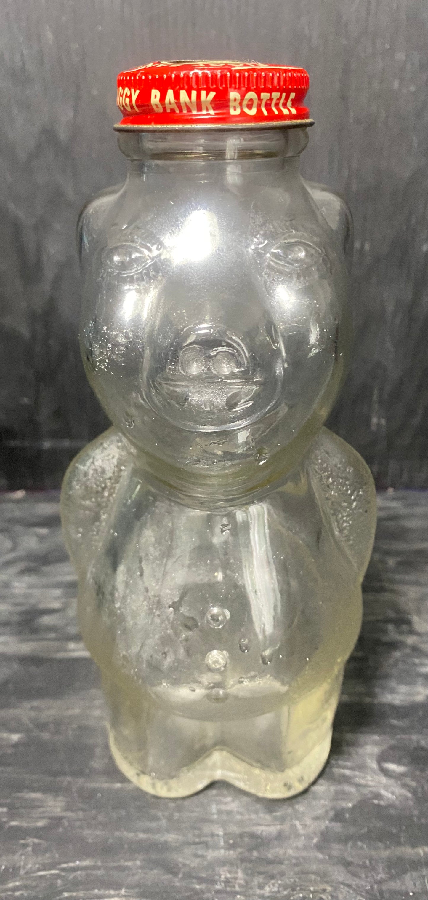 Snow Crest Glass Bear Vintage Piggy Bank